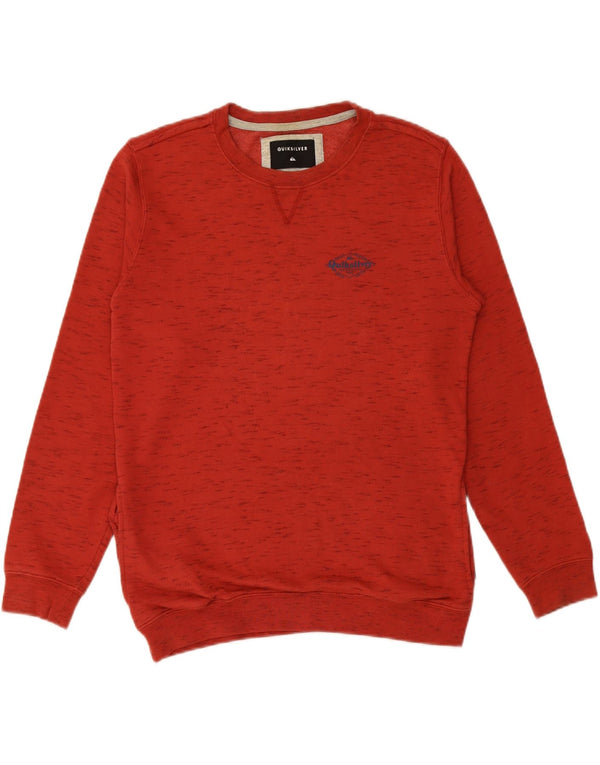 QUIKSILVER Boys Sweatshirt Jumper 15-16 Years XL Red Flecked Cotton