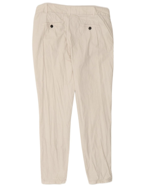 Zara Γυναικείο Slim παντελόνι Chino Medium W32 L30 Λευκό βαμβακερό