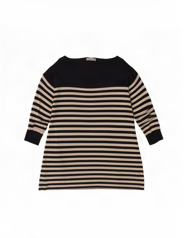 Marks & Spencer Womens Portfolio Top 3/4 μανίκια UK 18 XL Navy Blue ριγέ