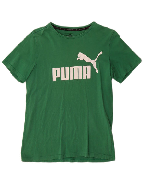 Puma Boys Graphic T-Shirt Top 13-14 ετών Πράσινο βαμβακερό