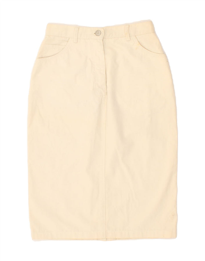 VINTAGE Womens Straight Skirt IT 40 Small W25 Beige Vintage Vintage and Second-Hand Vintage from Messina Hembry 