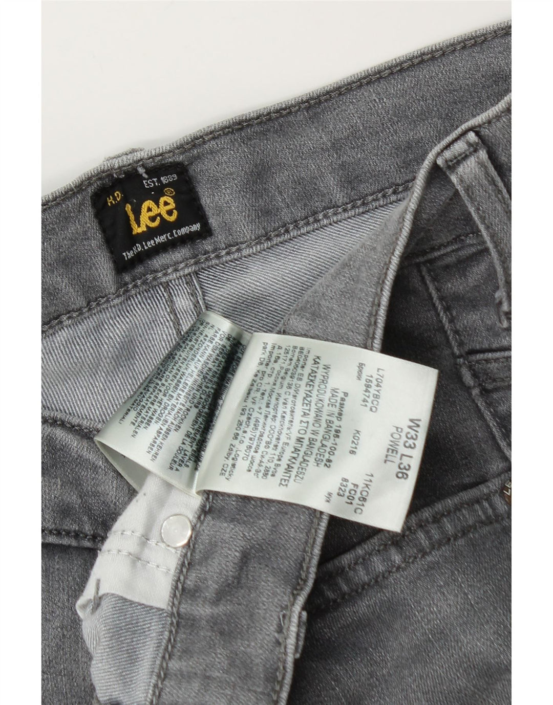 LEE Ανδρικό Powell Slim Jeans W33 L32 Γκρι βαμβακερό