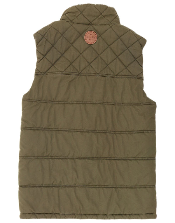Weird Fish Mens Padded Gilet UK 38 Small Green Polyester