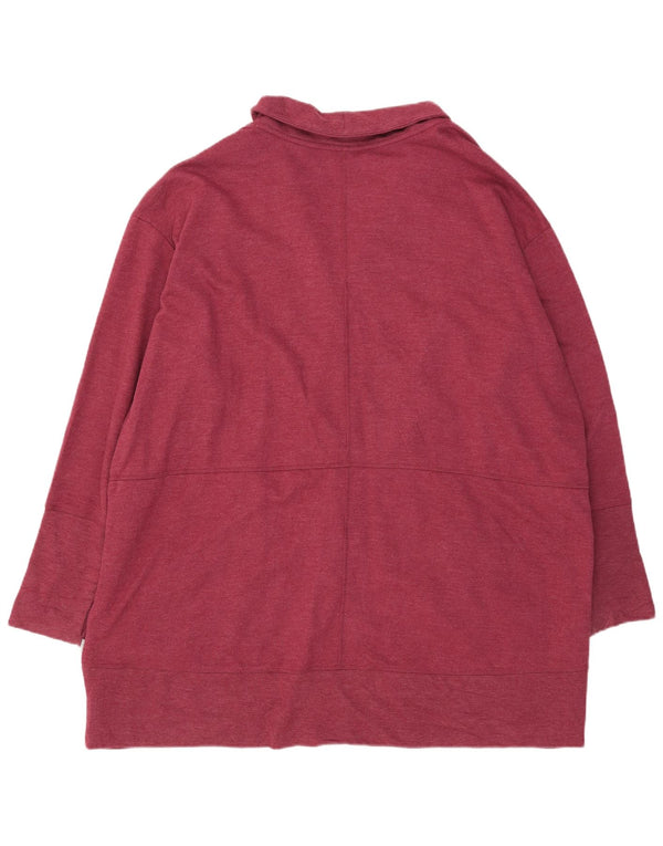Eddie Bauer Γυναικείο Longline Oversized Ζακέτα πουλόβερ UK 22 3XL Βουργουνδία