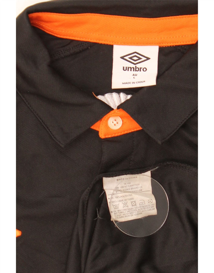 Πουκάμισο Umbro Mens Spartans Graphic Polo πουκάμισο μεγάλο μαύρο χρώμα πολυεστέρα