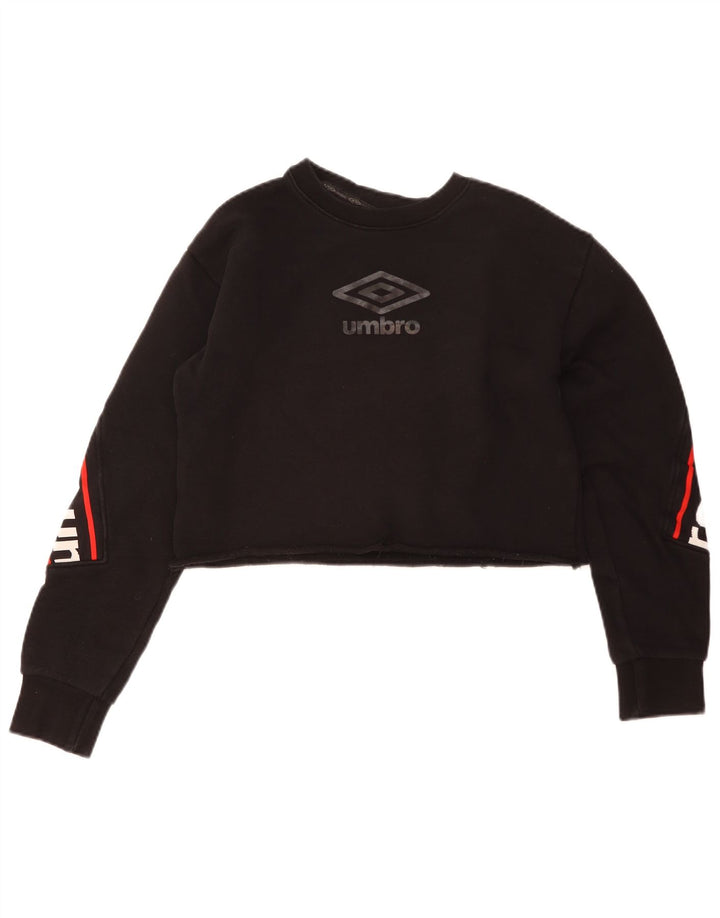 Γυναικεία φούτερ Umbro Crop Graphic Jumper UK 14 Medium Black