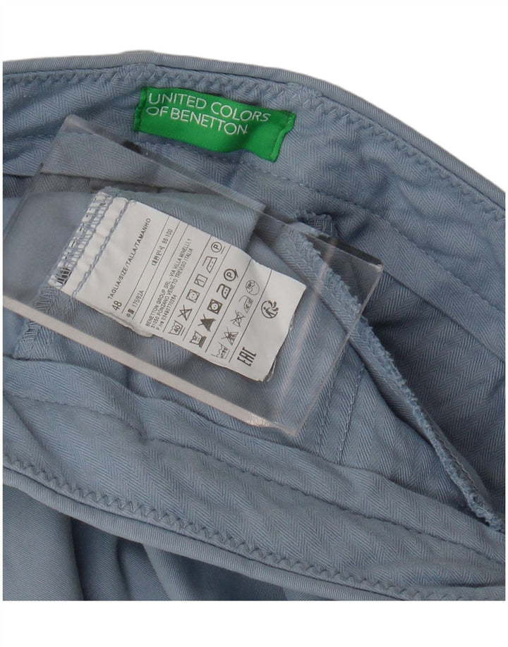 Benetton Ανδρικό ίσιο παντελόνι Chino IT 48 Medium W30 L32 Μπλε βαμβακερό