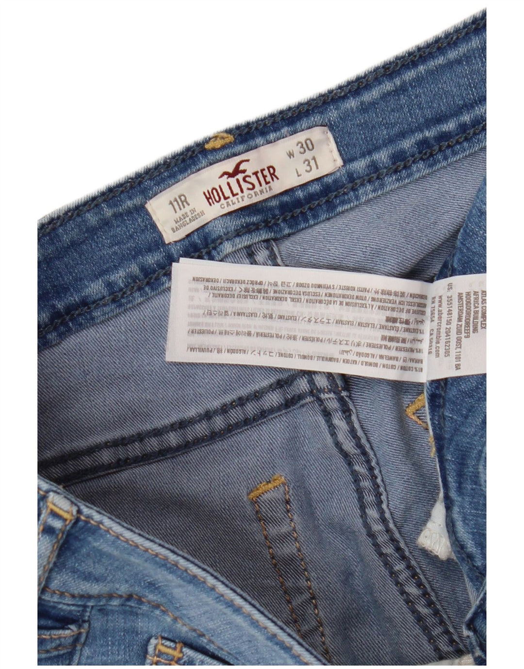 Γυναικείο στενό τζιν HOLLISTER W30 L31 Μπλε βαμβακερό