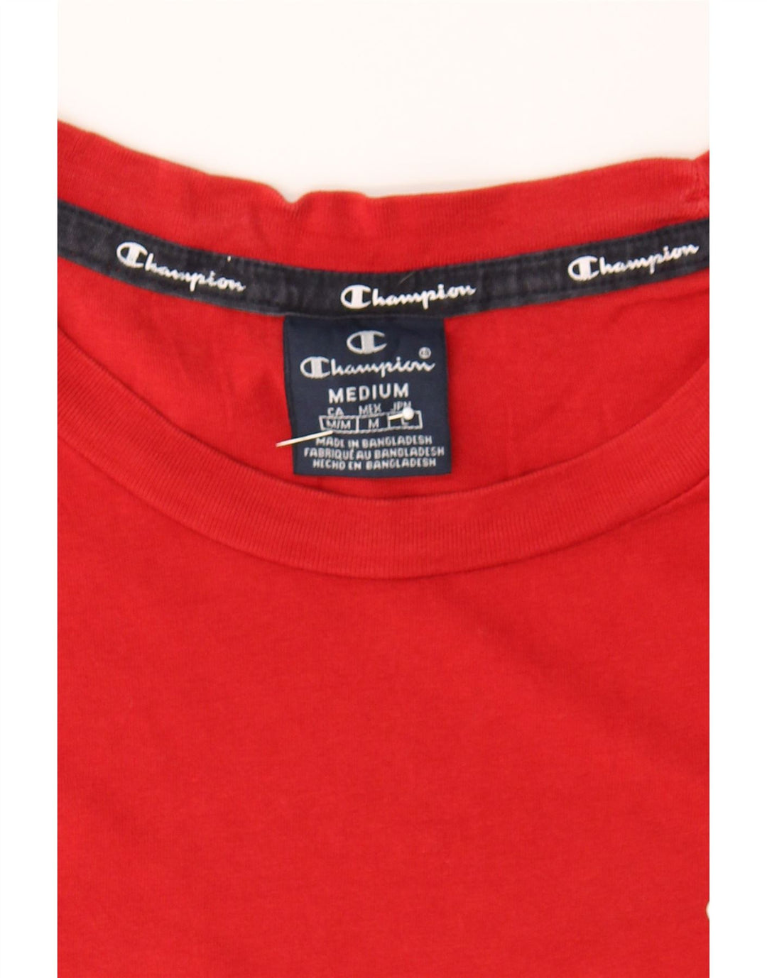 CHAMPION Mens Graphic T-Shirt Top Medium Red Cotton Vintage Champion and Second-Hand Champion from Messina Hembry 