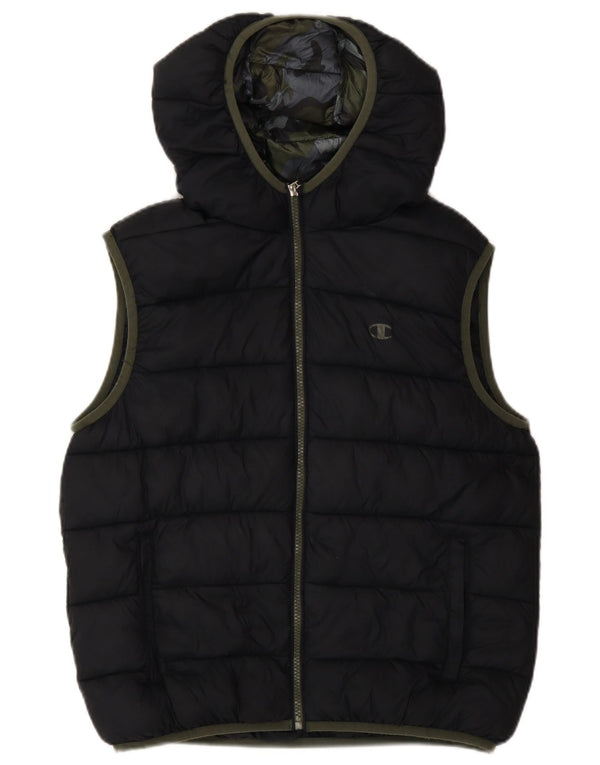 Champion Boys Hooded Gilet Gilet 13-14 Years XL Black Polyester