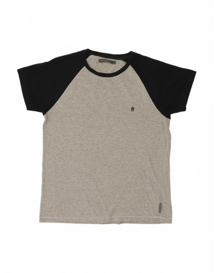 FRENCH CONNECTION Mens T-Shirt Top Medium Grey Colourblock Cotton