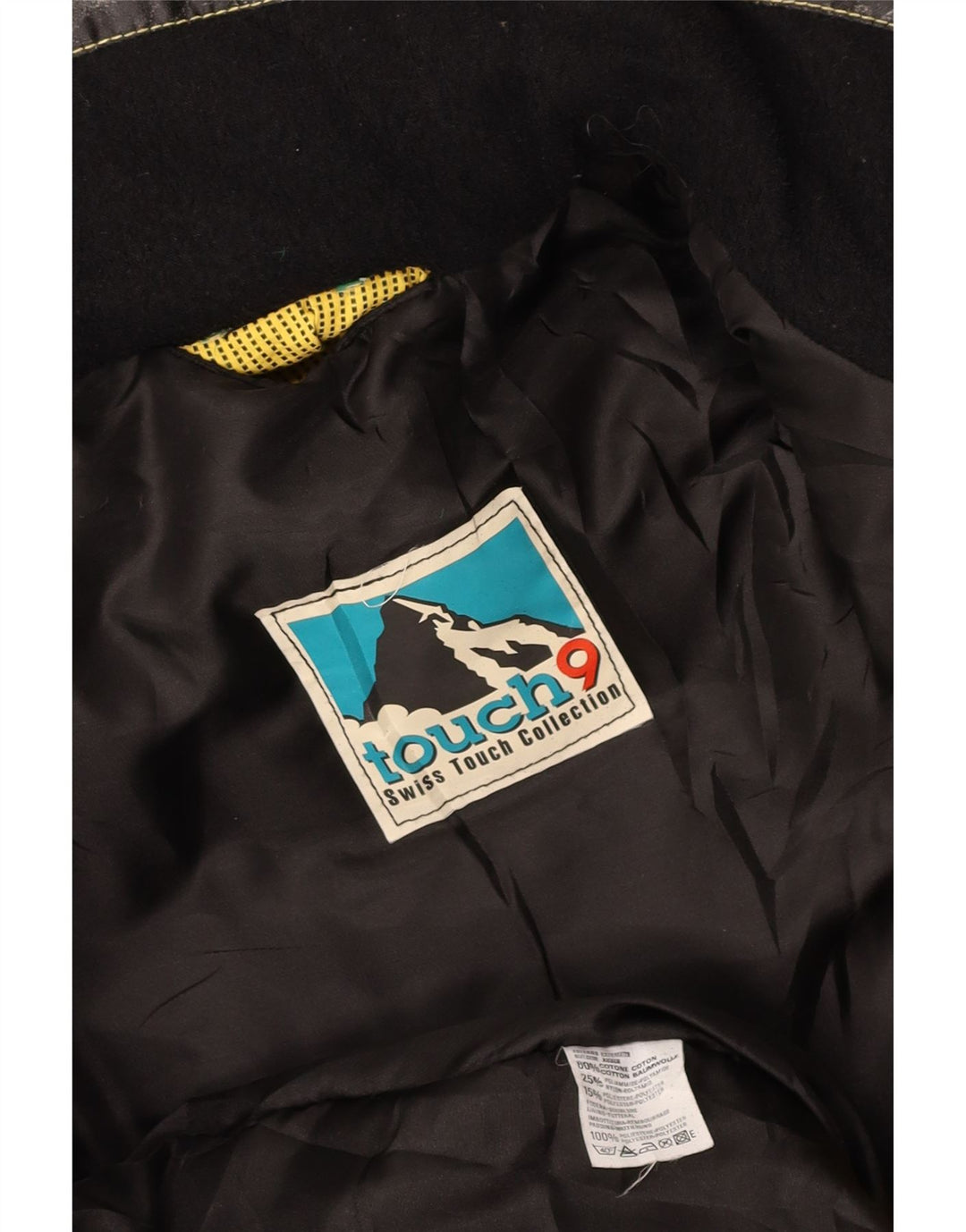 VINTAGE γυναικείο τζάκετ UK 14 μεσαίου κίτρινου χρώματος βαμβακερό