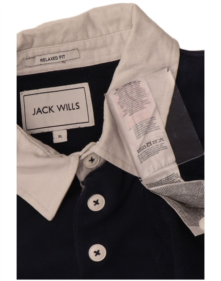 Ανδρικό μπλουζάκι ράγκμπι πόλο JACK WILLS XL Navy Blue Colorblock