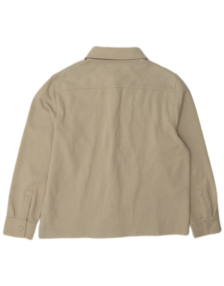 Marks & Spencer Mens Autograph Bomber Jacket UK 40 Large Beige Polyester