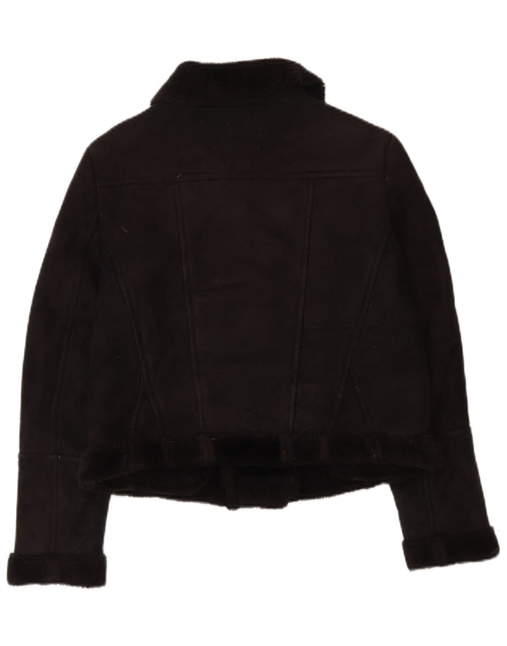 Γυναικείο Oasis Sherpa Biker Jacket UK 14 Medium Black Polyester