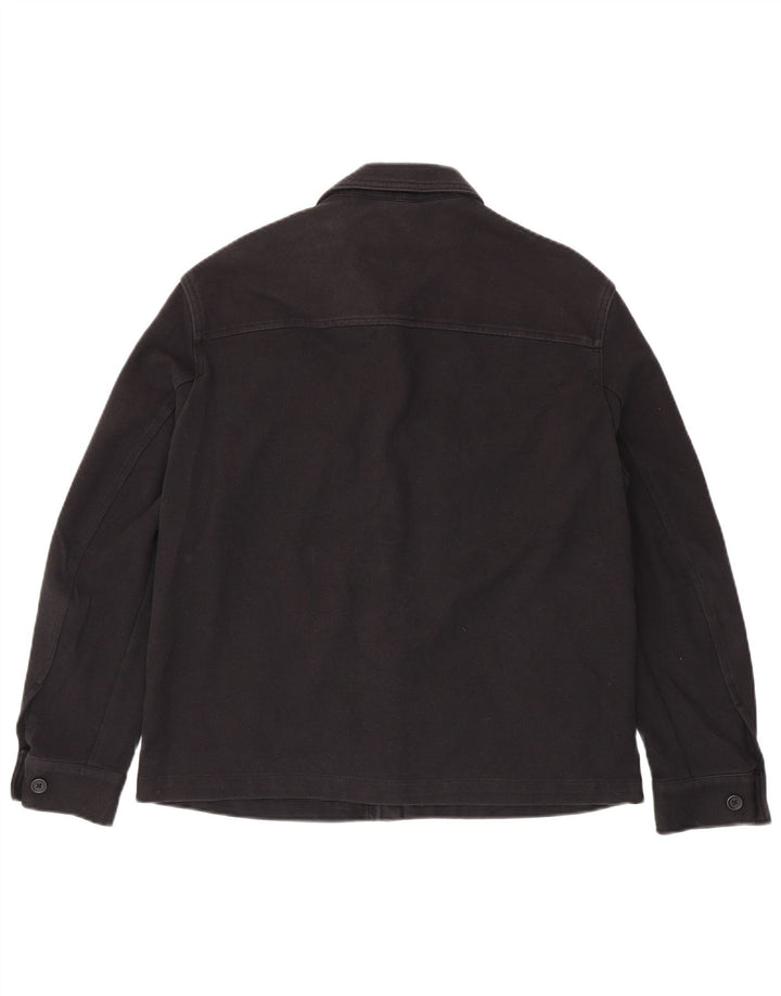 Zara Mens Utility Jacket UK 38 Medium Black Cotton