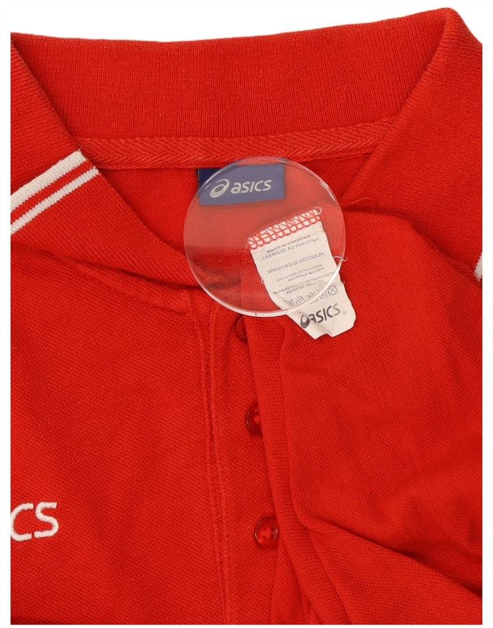 Ανδρικό μπλουζάκι πόλο Asics 3XL κόκκινο βαμβακερό