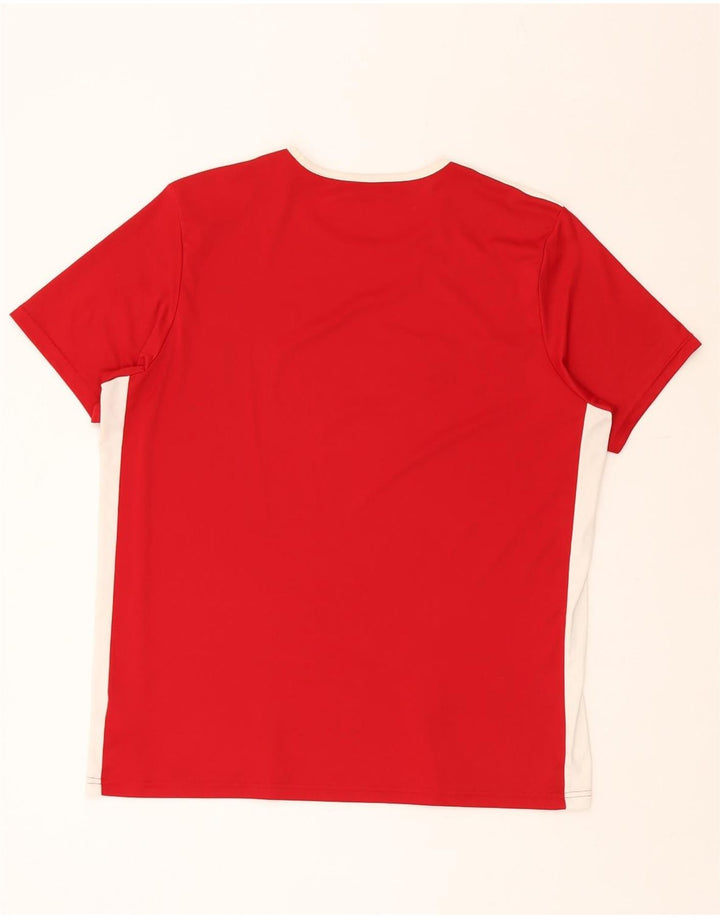 Ανδρικό T-Shirt Climalite ADIDAS Top XL Red Colorblock Πολυεστέρας