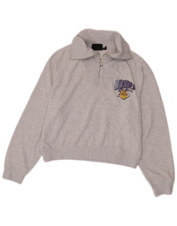 NBA Womens Lakers με γραφικό φούτερ με φερμουάρ Jumper UK 10/12 Small Grey