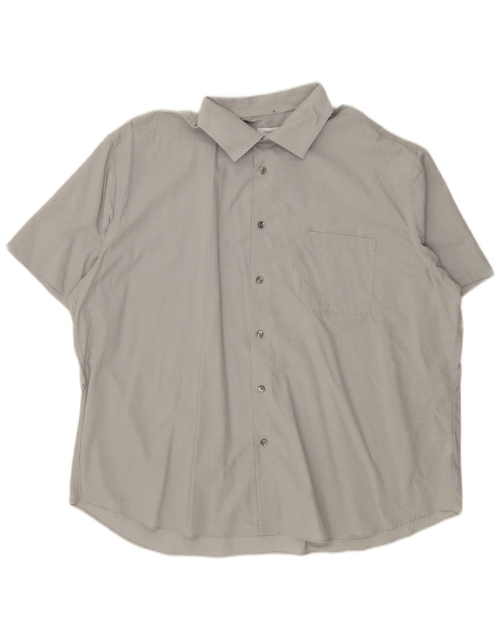 Ανδρικό κοντομάνικο πουκάμισο Calvin Klein, μέγεθος 18 18 1/2 2XL με γκρι στίγματα