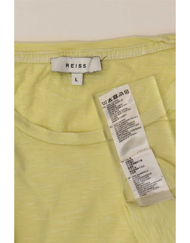 Ανδρικό T-Shirt Reiss Top μεγάλο κίτρινο βαμβακερό