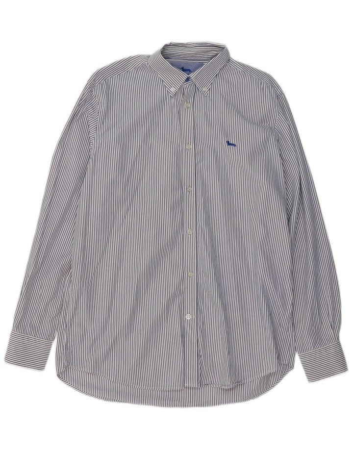 HARMONT & BLAINE Ανδρικό πουκάμισο κανονικής εφαρμογής XL Μπλε βαμβακερό ρίγες