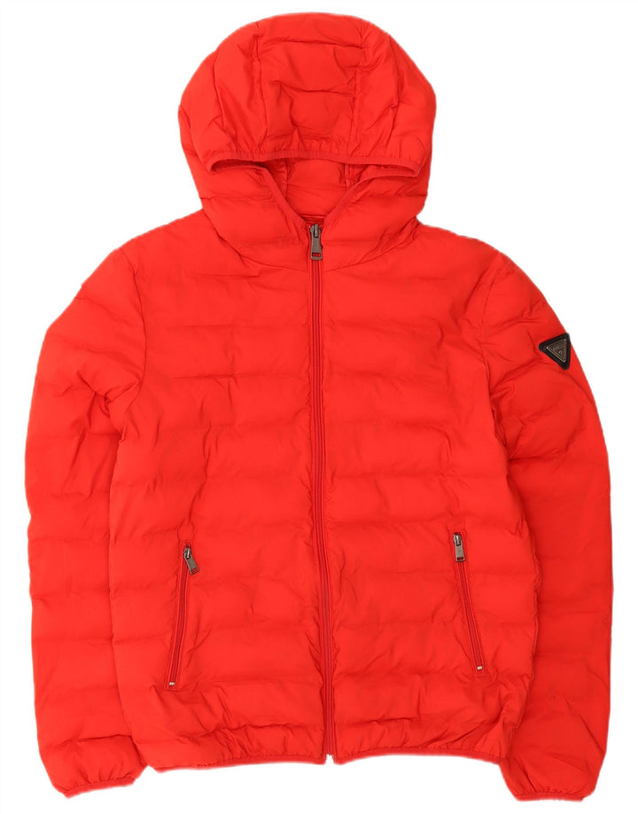 Ανδρικό μπουφάν Guess Hooded UK 40 Medium Red Polyester