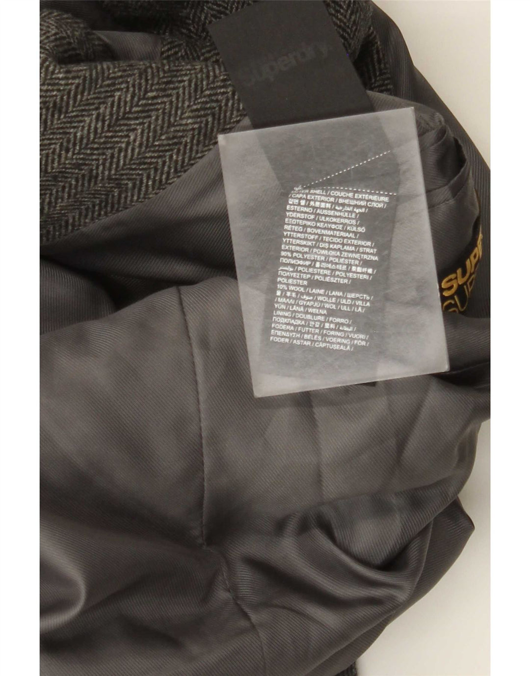 Superdry Ανδρικό σακάκι σακάκι με 2 κουμπιά UK 38 Medium Grey Ψαροκόκκαλο