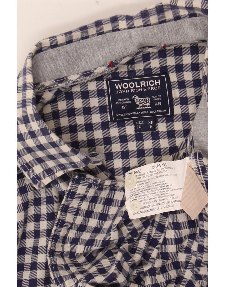 Ανδρικό φανελένιο πουκάμισο WOOLRICH XS Navy Blue Gingham Cotton