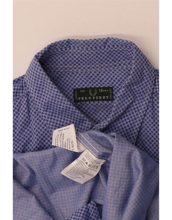 FRED PERRY Αγόρι πουκάμισο 11-12 ετών Βαμβακερό με μπλε στίγματα