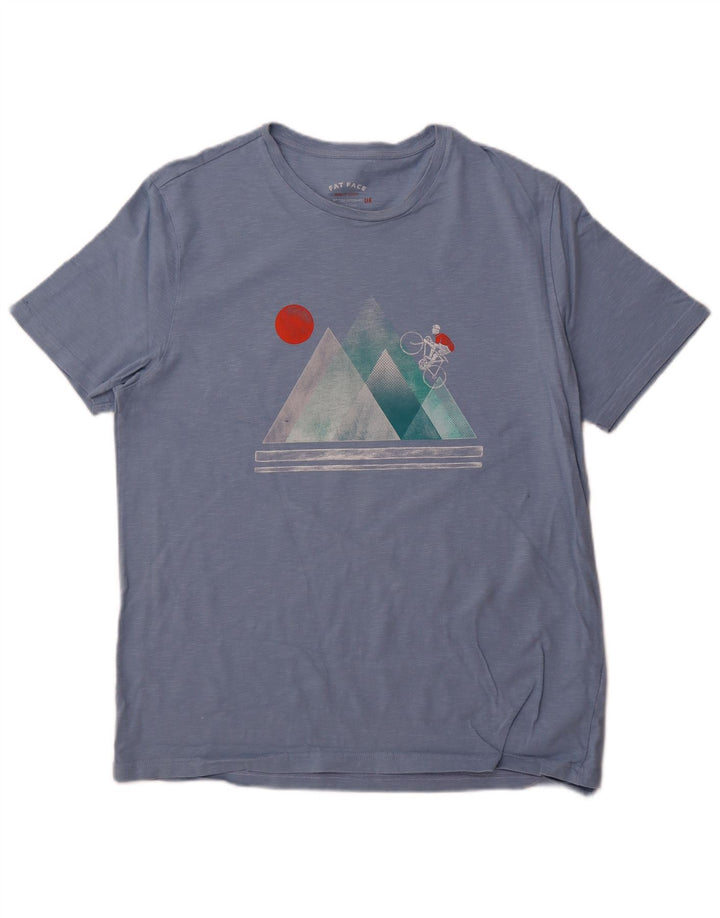 FAT FACE Ανδρικό γραφικό T-Shirt Top XL Blue Flecked Cotton