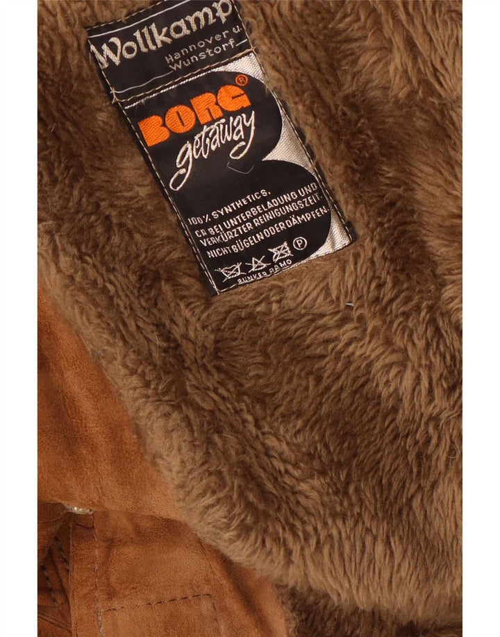 Vintage γυναικείο σουέτ πανωφόρι UK 10 Small Brown