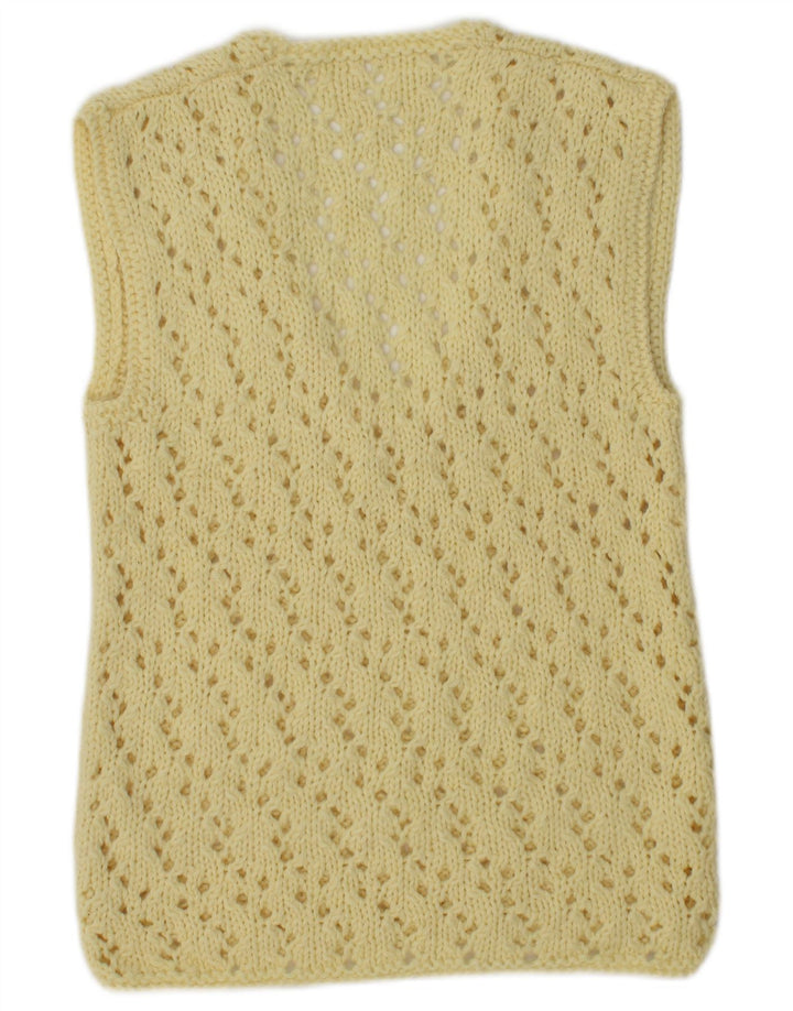 Vintage γυναικείο γιλέκο Tank Top UK 12 Medium Yellow