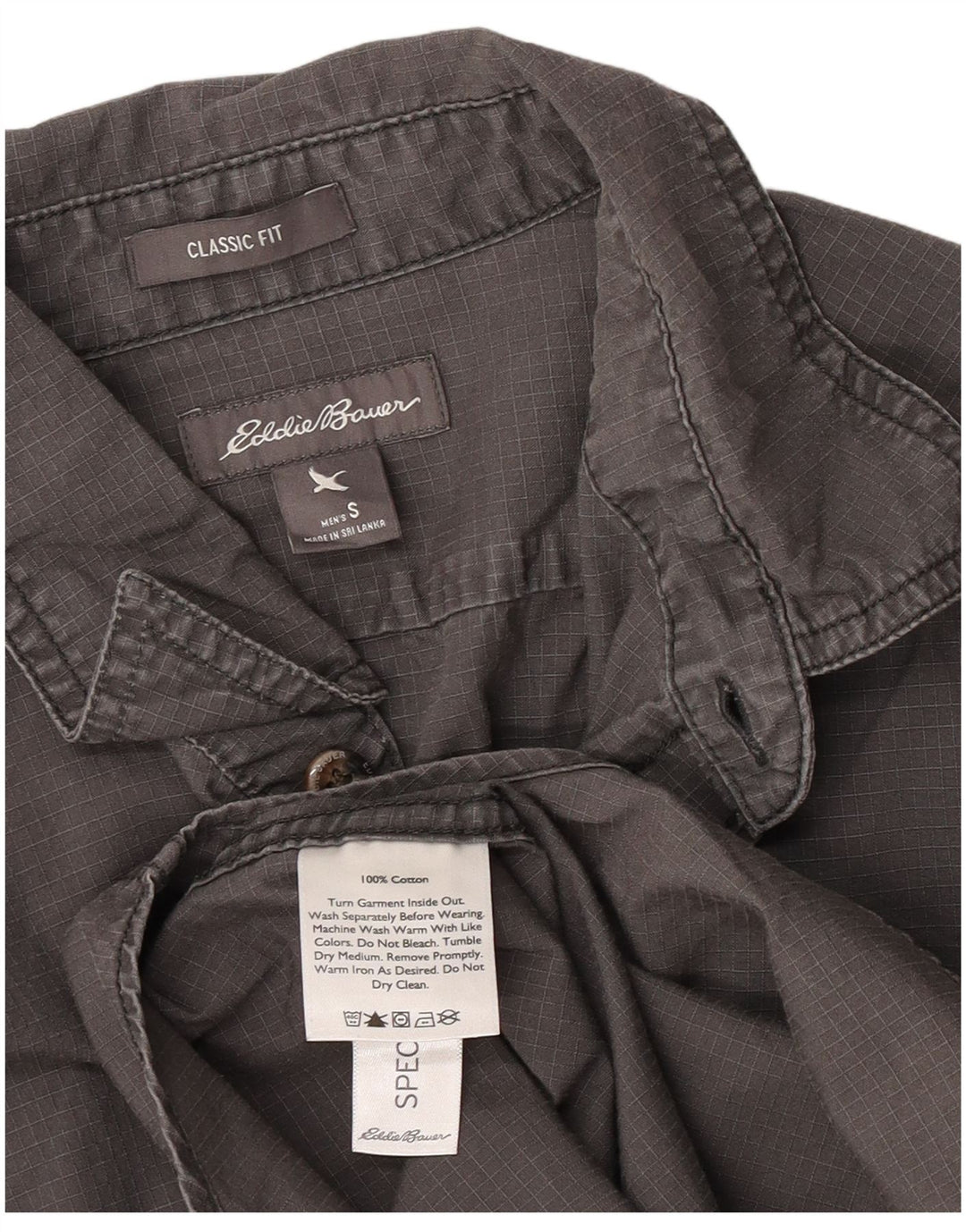 Eddie Bauer Ανδρικό πουκάμισο Classic Fit Μικρό γκρι βαμβακερό