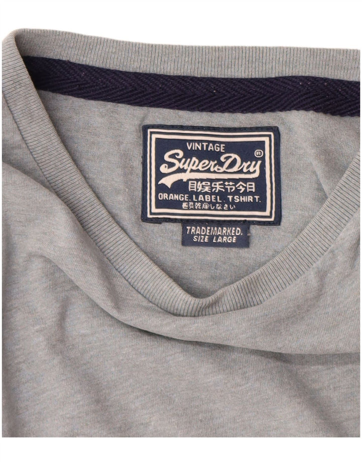 Ανδρικό T-Shirt Superdry Top Larg γκρι βαμβακερό
