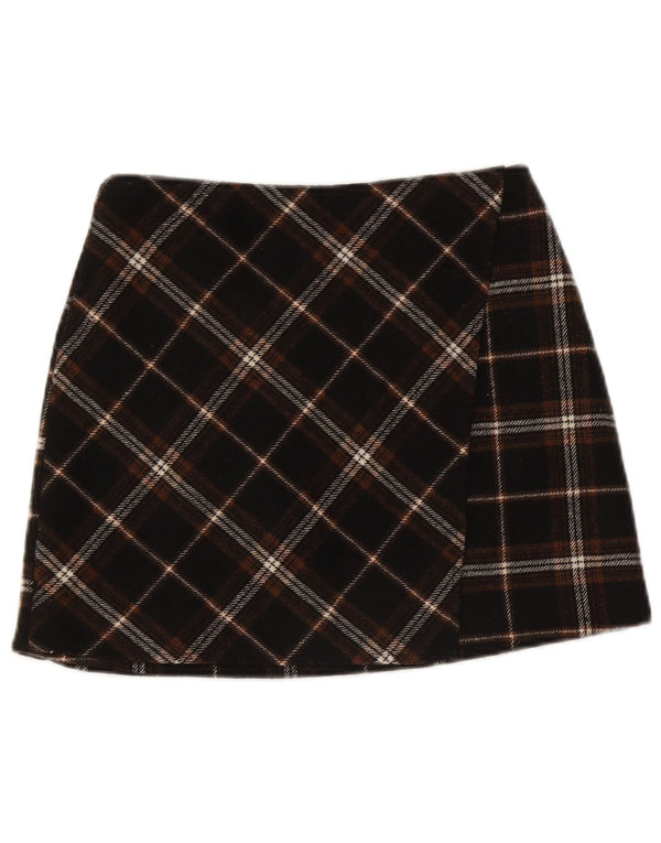 Γυναικεία Μίνι Ψηλόμεση Φούστα Hollister Small W27 Μαύρο καρό πολυεστέρα