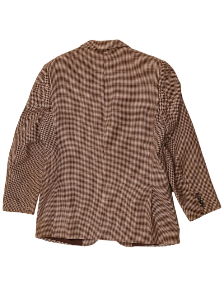 Aquascutum Ανδρικό σακάκι σακάκι με 2 κουμπιά UK 42 XL Καφέ μαλλί Houndstooth