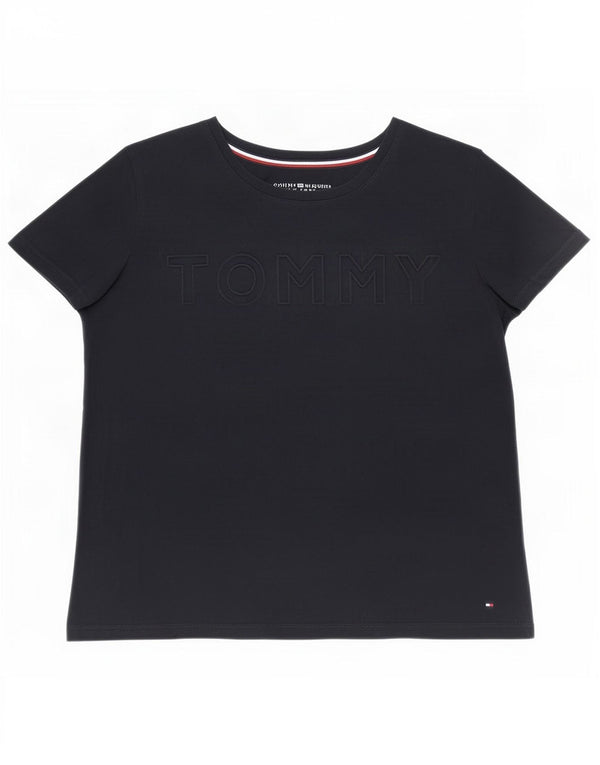 Tommy Hilfiger Γυναικείο Crop γραφικό T-Shirt Top 10 Small Navy Blue από βαμβάκι