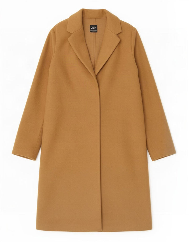 Zara Γυναικείο Ανοιχτό Πανωφόρι UK 10 Small Beige Polyester