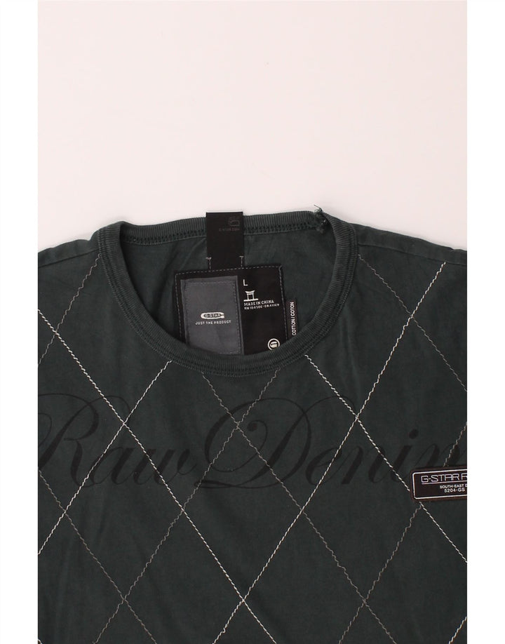 Ανδρικό γραφικό μπλουζάκι G-STAR Top Large Grey Argyle/Diamond Cotton