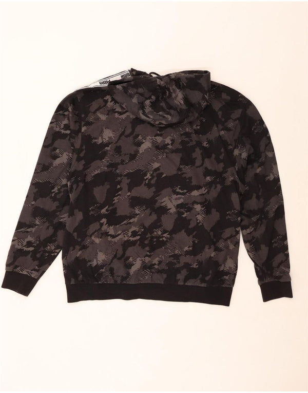 Ανδρικό PUMA Graphic Hoodie Jumper Μεγάλο μαύρο βαμβακερό καμουφλάζ