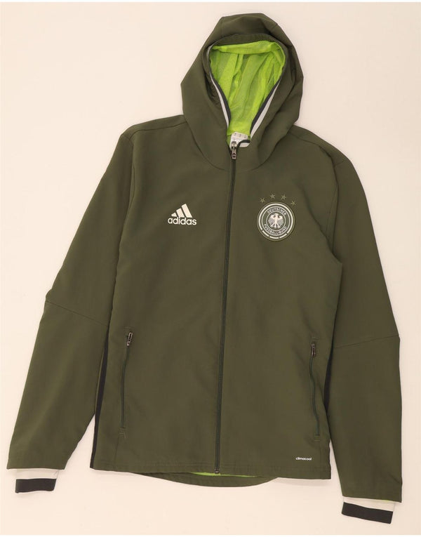 Ανδρικό μπουφάν Adidas Deutscher Fussball με κουκούλα βροχής UK 38 Medium Khaki