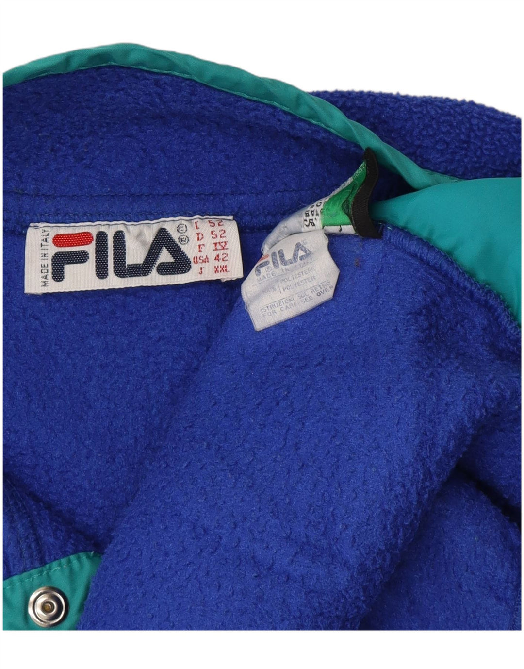 Fila Ανδρικό κουμπιά λαιμό Fleece Jumper IT 52 Large Blue Polyester