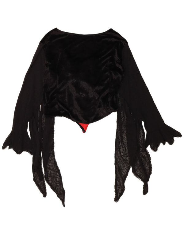 Dark Star Γυναικεία Crop Asymmetric Velvet Μπλούζα UK 18 XL Black Rayon