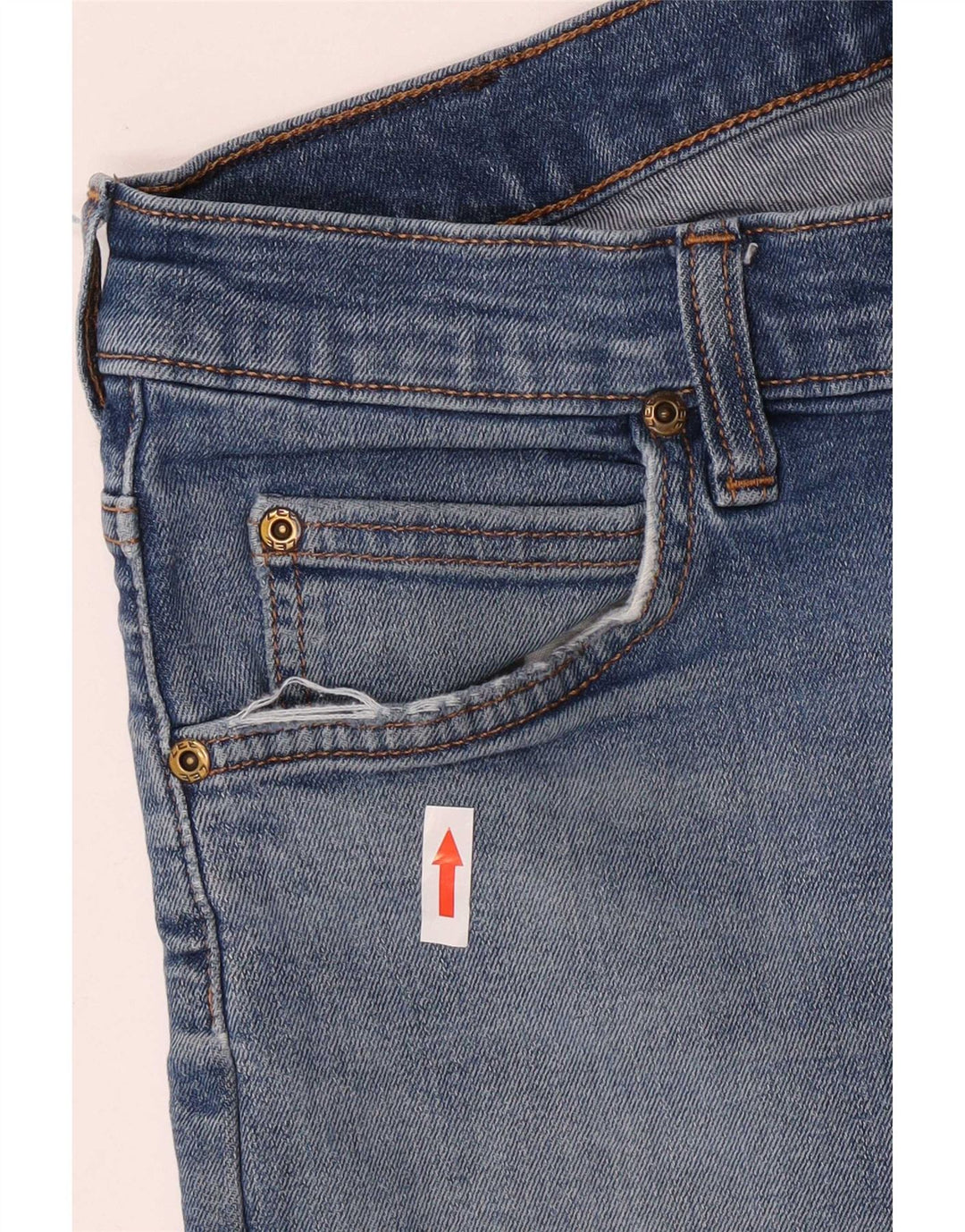 Lee Mens Rider Distressed Slim Jeans W32 L31 Blue Cotton