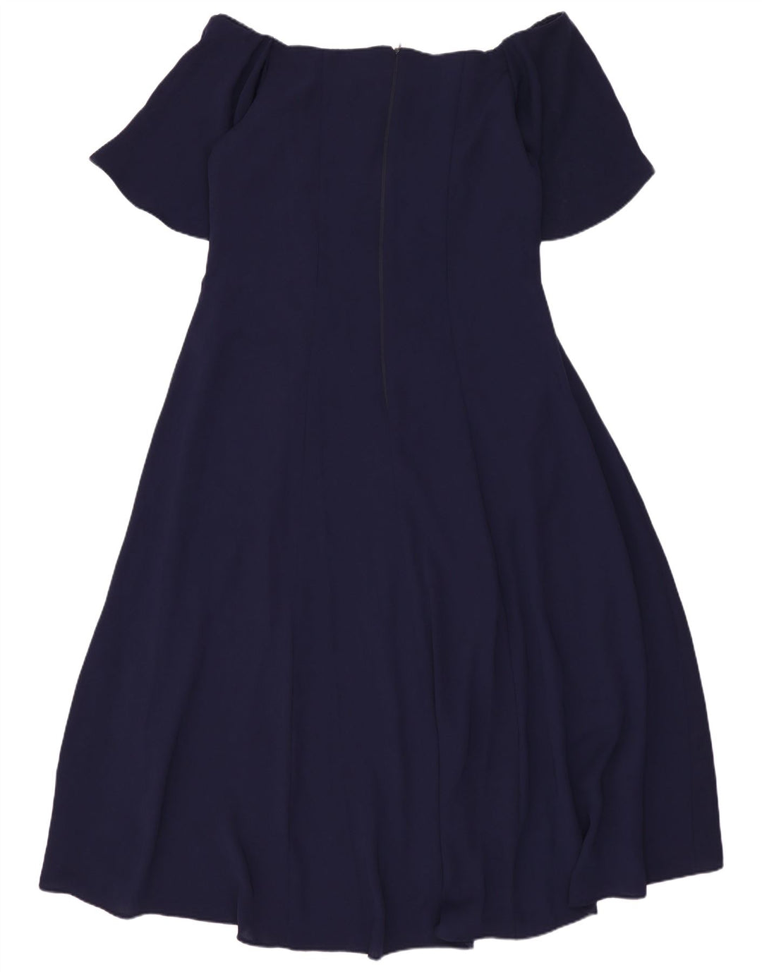 Coast Womens Off Shoulder Dress UK 12 Medium Navy Blue Polyester