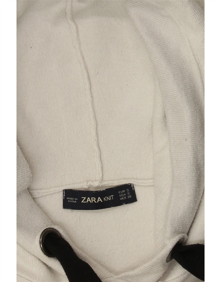 Zara Γυναικείο πουλόβερ με κουκούλα UK 10 Small White