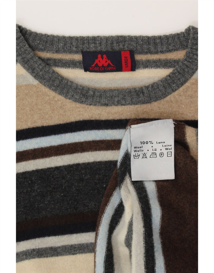 KAPPA Γυναικείο πουλόβερ με λαιμόκοψη UK 16 Μεγάλο πολύχρωμο ριγέ