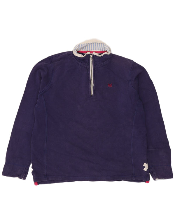 Crew Clothing Γυναικεία φούτερ με φερμουάρ Jumper UK 16 Large Navy Blue