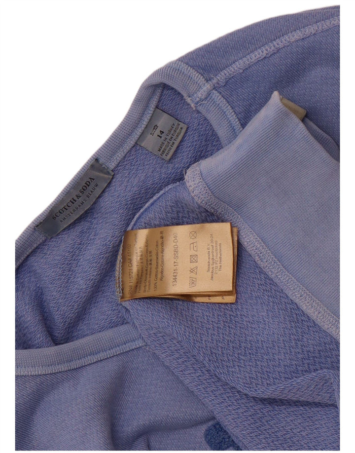 Γυναικείο γραφικό φούτερ Scotch & Soda Jumper UK 14 μεσαίο μπλε βαμβακερό